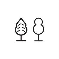 Two trees with leaves on them, one on top of the other vector