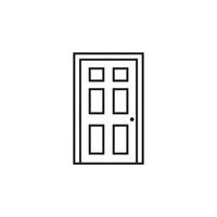 Door icon line illustration on white background vector