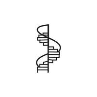 A spiral staircase icon on a white background vector