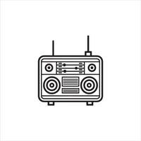 A radio icon in a line style vector
