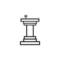 A black and white line icon of a podium vector