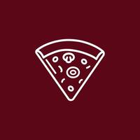 Pizza slice icon on a maroon background vector