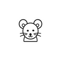 A black and white illustration of a mouse vector