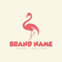 A flamingo logo design with the word brand name vector