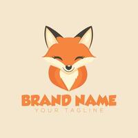 A fox logo with the word brand name vector