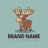 Moose logo design template vector