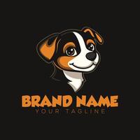 A dog logo design with the word brand name vector