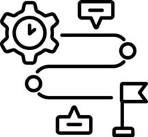 A linear icon of project timeline vector