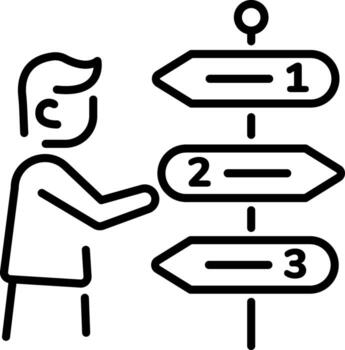 A line icon of prioritization vector