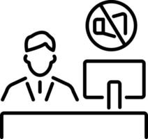 Avoid distraction icon in line style vector