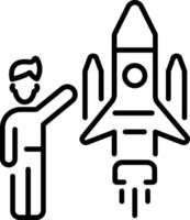 Project launch icon in linear style vector