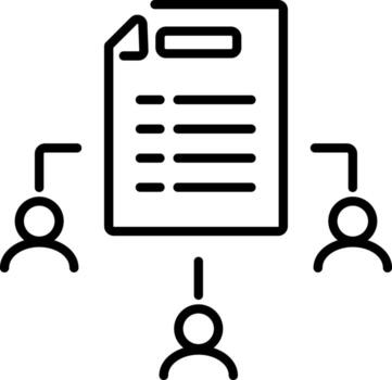 Team task icon in line style vector