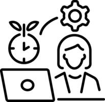 Pomodoro technique icon in line style vector