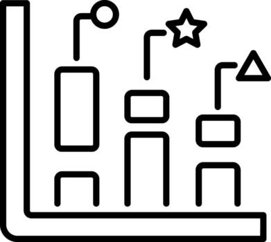 A line icon of progress chart vector