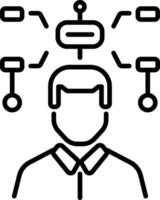 Mind map icon in linear style vector