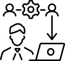 A line icon of work allocation vector