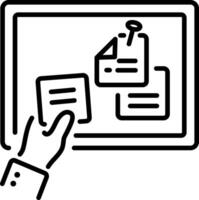 Noticeboard icon in outline style vector