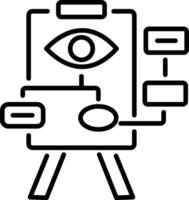 A linear icon of vision board vector