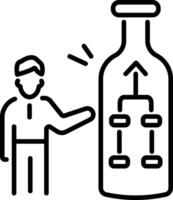 Bottleneck process icon in line style vector