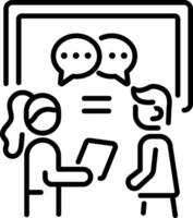 Meeting icon in outline style vector