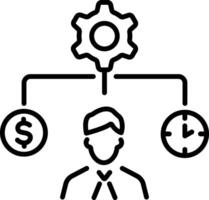 Resource utilization icon in line style vector