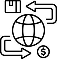 Import export icon in linear style vector