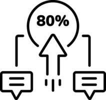 Pareto principle icon in line style vector