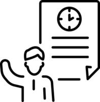 A liner icon of time audit vector