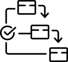 A line icon of waterfall model vector