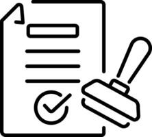 Approval icon in line style vector