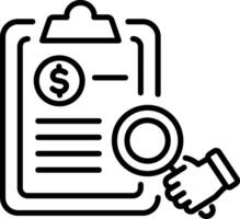 A linear icon of budget tracking vector