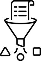 Task filtering icon in outline style vector
