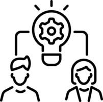 Brainstorming icon in linear style vector