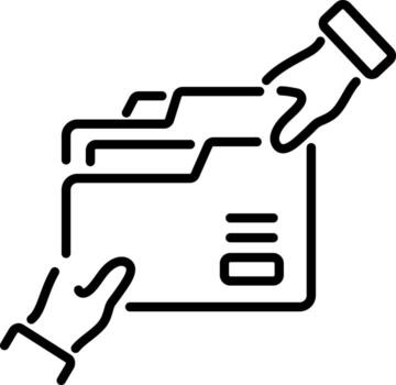 A line icon of project handover vector
