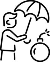 Risk mitigation icon in line style vector
