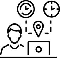 Time zone icon in linear style vector