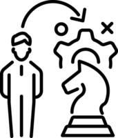 Strategy icon in outline style vector