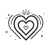 A black and white illustration of a heart with a star vector