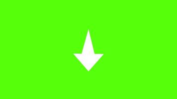 White arrow green screen background animation. With Download sign Arrows loop animated. video