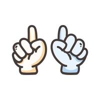 Two hands with one finger up and one down vector