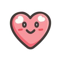 A cartoon heart with a smiley face vector