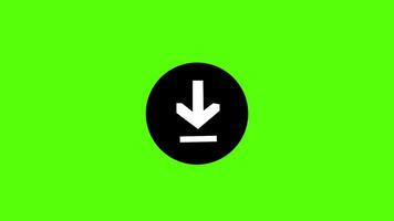 White arrow green screen background animation. With Download sign Arrows loop animated. video