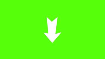 White arrow green screen background animation. With Download sign Arrows loop animated. video
