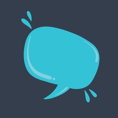 blue blank chat bubble in flat design.