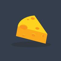 piece of cheese in flat design. vector