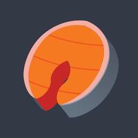 piece of fish meat in flat design vector