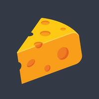 piece of cheese in flat design. vector