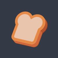 piece of bread in flat design. vector