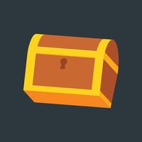 golden treasure case in flat design. vector
