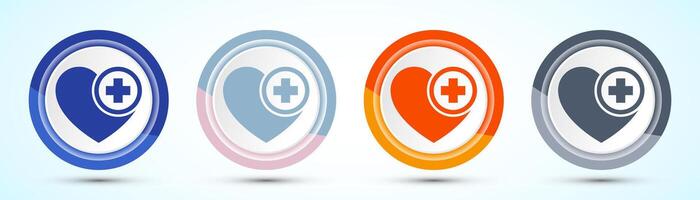 Medical Icon Set in Four Colors, Modern Button Design vector